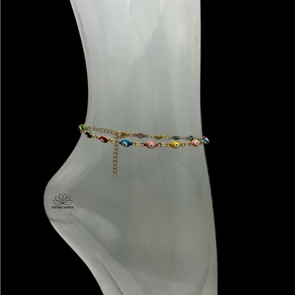 Evil Eye Anklet | Gold Plated Stainless Steel - Picture 6 of 6